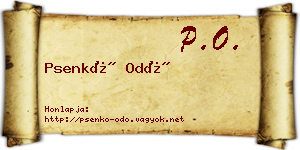Psenkó Odó névjegykártya